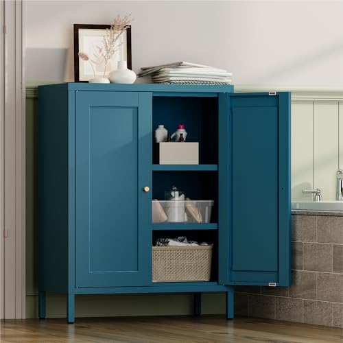 Metal Bathroom Storage Cabinet (Blue / 31.5"H 2 Doors)