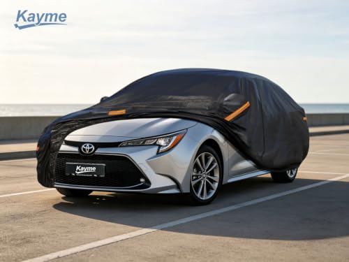 7 Layers Waterproof Car Cover for Toyota Corolla Sedan 1996 (PE-Black / Custom Fit Toyota Corolla Sedan)