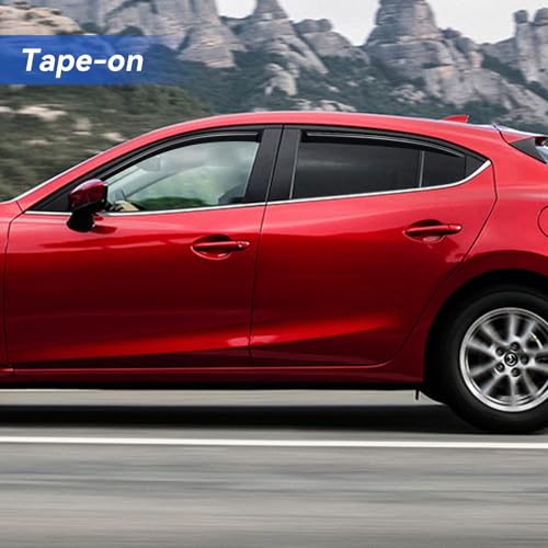 Window Visors Rain Guards for 2014 (2014-2018 Mazda 3 Hatchback/Sedan)