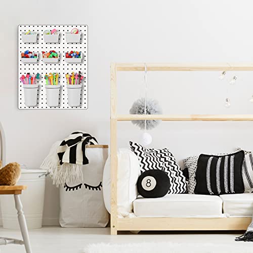 20 Pcs Pegboard Bins and Cups with Hooks and Loops Peg Assortment Organizer Accessories Various Tool Organizer Pegboard Baskets Set for Garage Workshop Workbench Office (White)