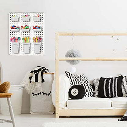20 Pcs Pegboard Bins and Cups with Hooks and Loops Peg Assortment Organizer Accessories Various Tool Organizer Pegboard Baskets Set for Garage Workshop Workbench Office (White)
