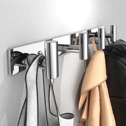 Wall Mounted Coat Rack ("T" Shape 4 Hooks - 1 Pack / Glossy)