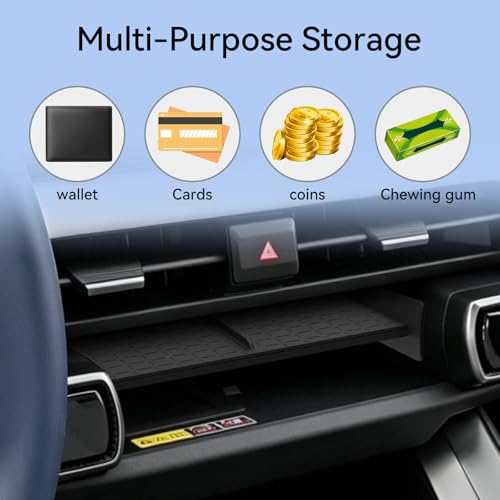 Center Console Organizer for Toyota RAV4 2026 Central Control Storage Box Insert Tray ABS and PVC Interior Auto Accessories Black 2PCS (26RAV4 Center Box)