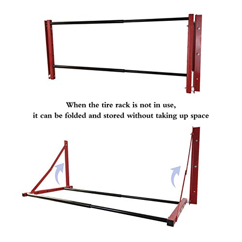 Folding Tire Wheel Rack Wall Mount Multi (Red (32"-48"))