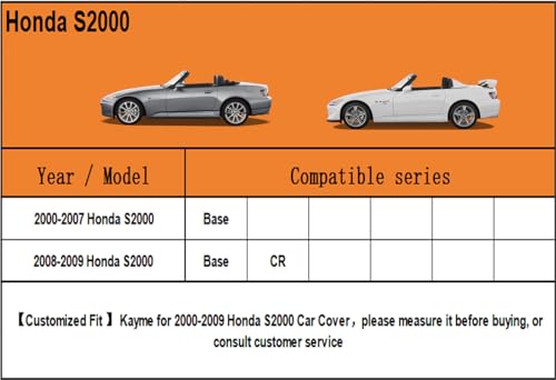 6 Layers Waterproof Car Cover for Honda S2000 1999 (LM-Silver / 39. Custom Fit Honda S2000)
