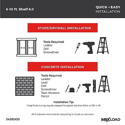 Heavy Duty Wall Shelf Kit for Garage (4 shelves)