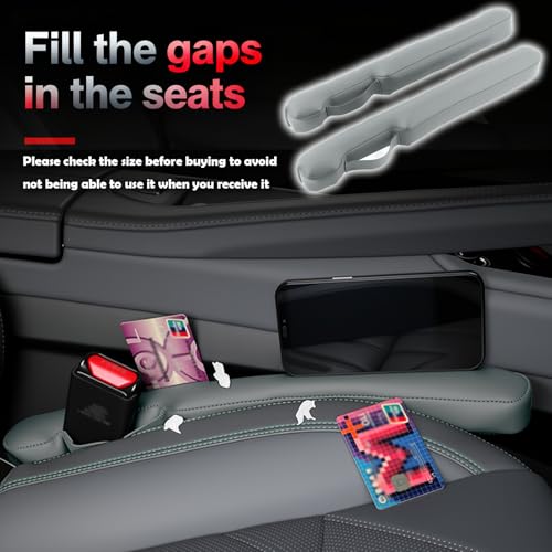2026 2PCS Upgraded Car Seat Gap Filler with Fixing Ring (Sage Green)