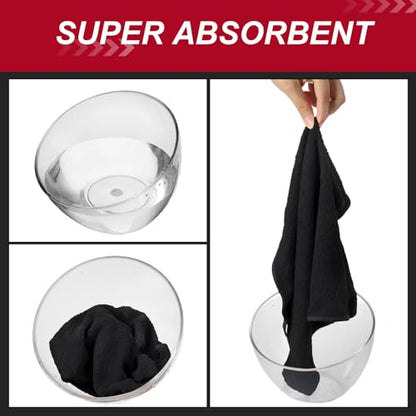 200 Pcs Microfiber Cleaning Cloth 16x16 Inch Microfiber Towels for Car Ultra Absorbent Cleaning Rags Reusable Lint Free Streak Free Detailing Towel for Car Washing Drying Dusting (Black)