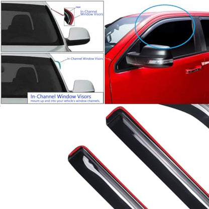 Window Visors Rain Guards for 2007 (07-18 Wrangler JK(In-Channel))