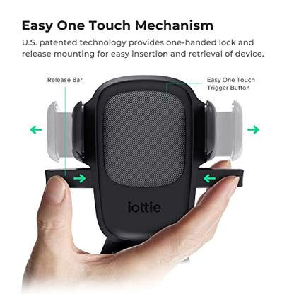 Easy One Touch Signature Dashboard & Windshield Universal Car Mount Phone Holder Desk Stand with Suction Cup Base and Telescopic Arm for iPhone (Signature)