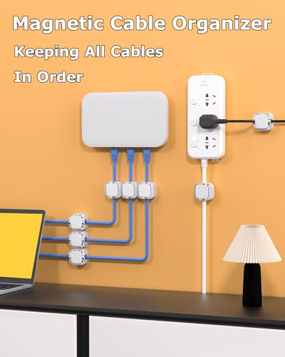 Magnetic Cable Clips (9-Pack White Crystal)