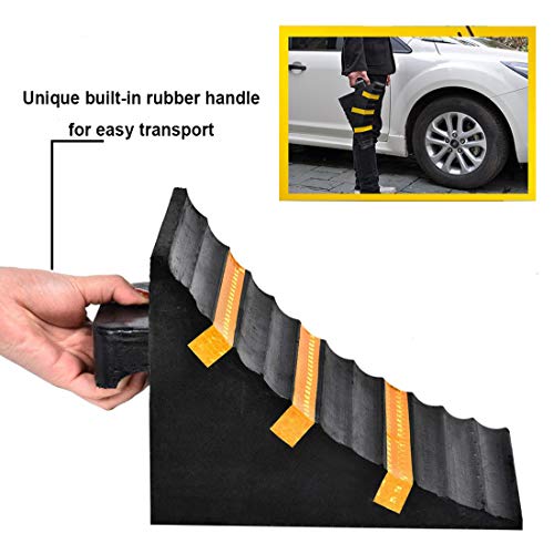 2 Pack Wheel Chocks Heavy Duty Extra Large Industrial Rubber Wheel Chock Blocks w