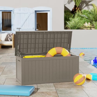 300 Gallon Resin Outdoor Storage Box (Gray / 270 gallons)