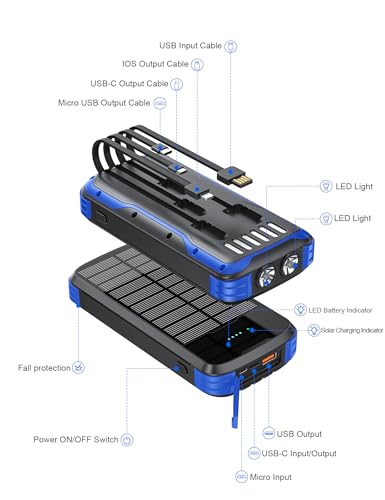 Solar Power Bank 40000mAh (Blue)