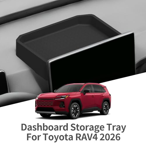 Dashboard Storage Box for Toyota RAV4 2026 Center Console Organizer Box Behind Screen Organizer Tray Silicone Interior Accessories (26RAV4 D-BOX US)