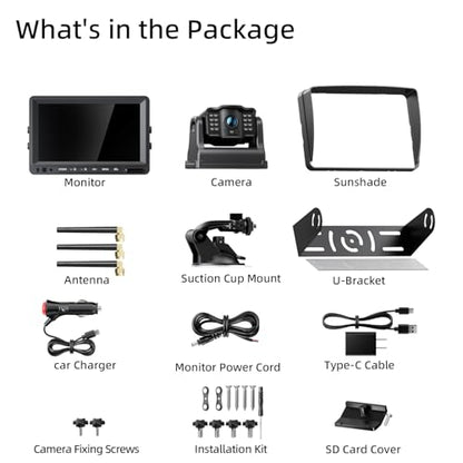 Magnetic Wireless Backup Camera (Carbon Black / 7-inch 2-Cam)