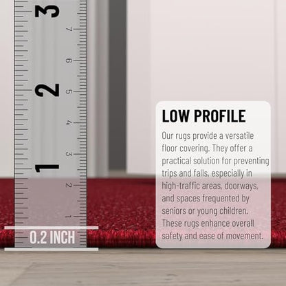 2x12 Hallway Runner Rug (Solid Red)