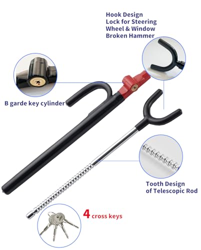Steering Wheel Lock Anti (Two hooks / BlackRed)