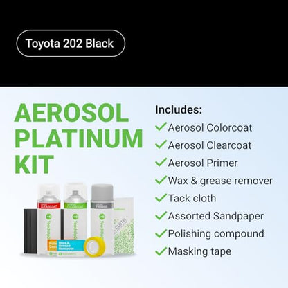 Car Paint Touch Up Spray Kit (Aerosol Spray - Platinum Kit / Black)