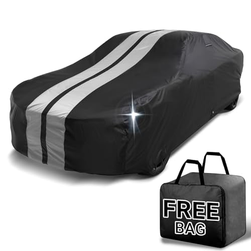 Car Cover Waterproof All Weather for 2004 (Black / Gray (Stripe) / 1. Aveo Hatchback 2004-2018)