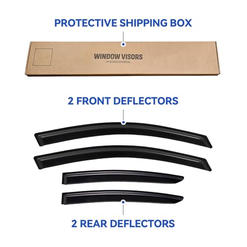Window Visors Rain Guards for 2007 (2007-2012 Nissan Versa Hatchback)