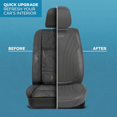 Curated Suede Leather Seat Covers for Cars & SUVs (Charcoal/Black (Suede) / Front Seats)