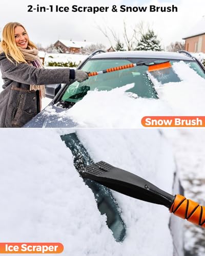 43" Ice Scraper for Car Windshield (Orange)