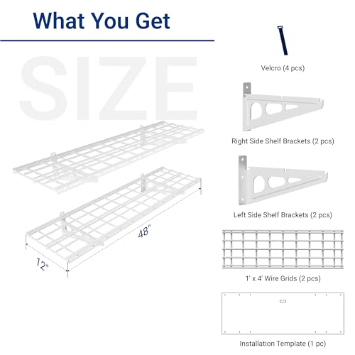 2 Pack 1x4ft 12 (White / 2 pack-1x4 ft)