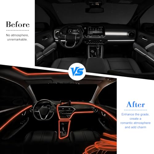 EL Wire Car LED Strip Lights (Orange / 16.5FT)