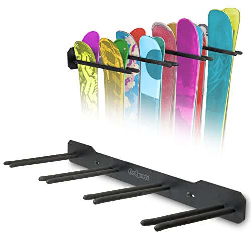 Wall Mounted Ski and Snowboard Storage Rack (8 Skis / Black)