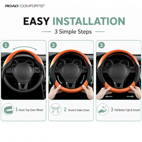 Steering Wheel Cover (Black&Orange)