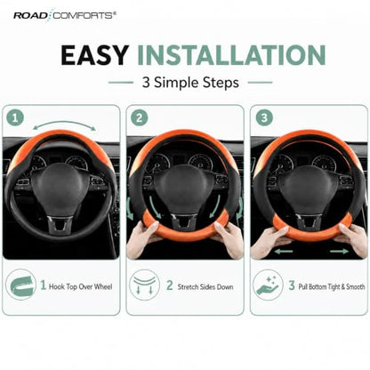 Steering Wheel Cover (Black&Orange)
