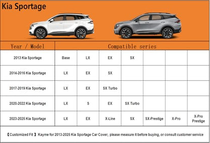 6 Layers SUV Car Cover Custom Fit for Kia Sportage（1994 (LM-Silver / Custom Fit Kia Sportage)