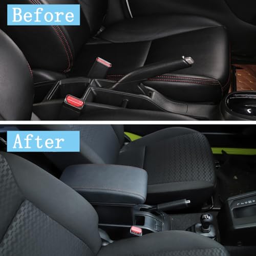 Armrest Box Center Console Arm Rest Seat Storage Box for Suzuki Jimny 2019 (Black-B Black Line)