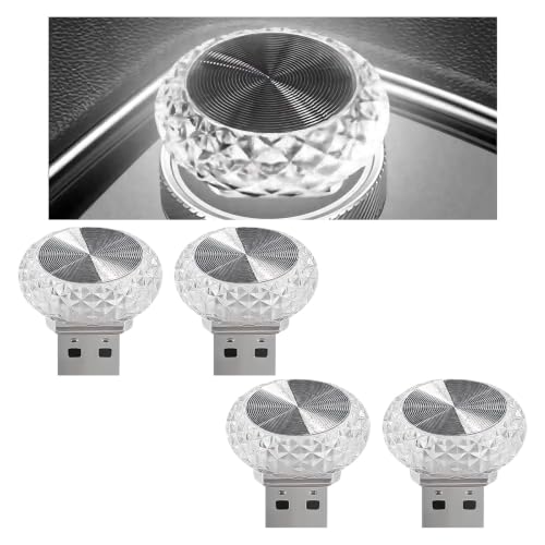 4 PCS USB LED Car Interior Atmosphere Lamp (White)