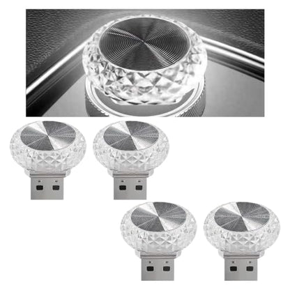 4 PCS USB LED Car Interior Atmosphere Lamp (White)
