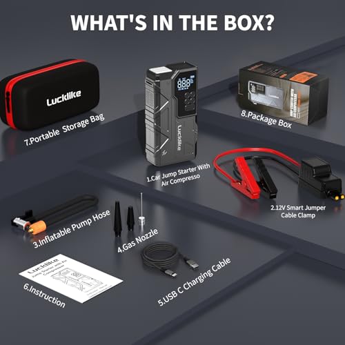 7000A 150PSI Car Battery Jump Starter with Air Compressor