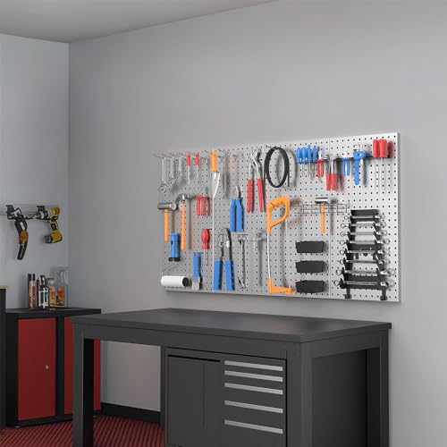 Metal Pegboard Wall Panels (Gray / 4PC)