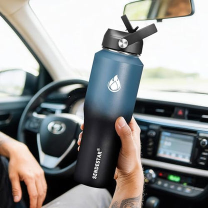 Water Bottle 32oz (Dark blue&Balck / 32 Ounces)