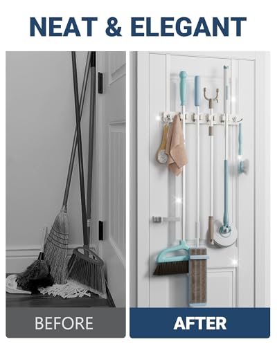 Broom Holder Door Mount (White)