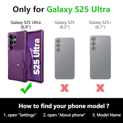 For Samsung Galaxy S25 Ultra Card Holder Case (Purple / Galaxy S25 Ultra)