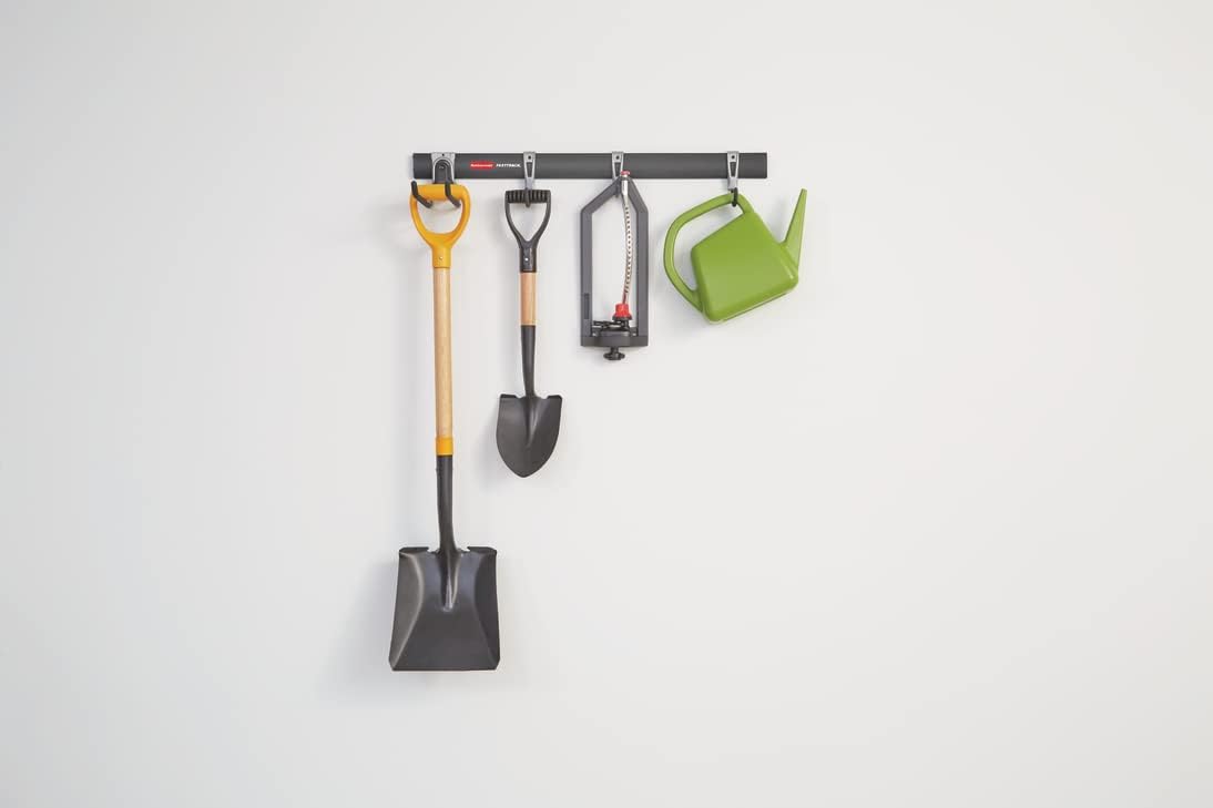 FastTrack Garage Storage Utility Hooks 5 Piece Black All in One Rail Hook Kit and Tool Organizer Heavy Duty for Home