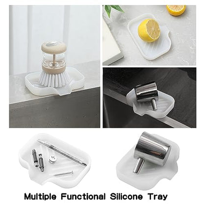 Silicone Soap Dish with Drain Spout (Translucent / S(4.9"×3.2"))