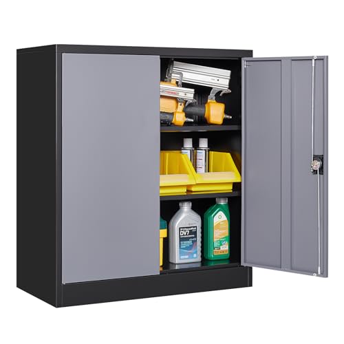 Metal Storage Cabinet (35.5"H / Black Grey)