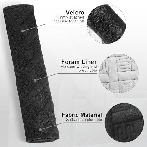 2 Pack Universal Car Seat Belt Pads Cover for A More Comfortable Driving (black)