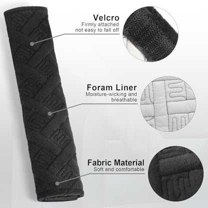 2 Pack Universal Car Seat Belt Pads Cover for A More Comfortable Driving (black)