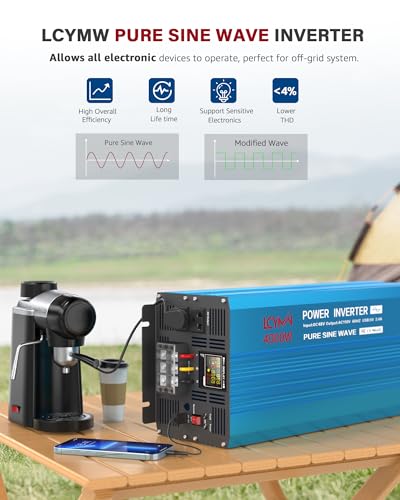 4000 Watt Pure Sine Wave Power Inverter DC 48V to 110 (Blue / 4000W - 48V)