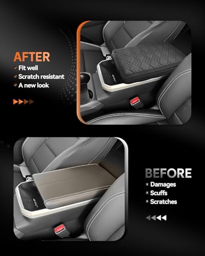 for 2025 2026 2027 GMC Terrain Center Console Cover Armrest Box Cover Terrain (GMC Terrain 2025+ Thickened Black Leather Square)