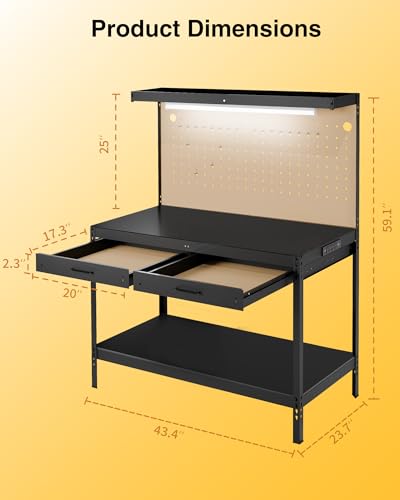 Work Benches for Garage (Dark Black)