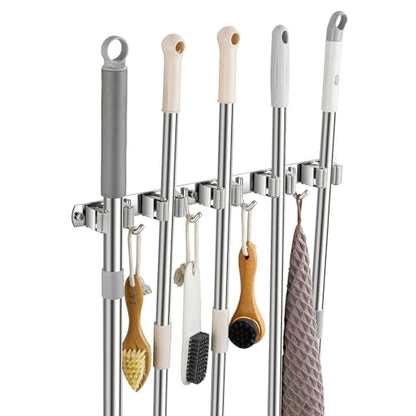Broom Holder Wall Mount (1Pack 5R4H / Gray)